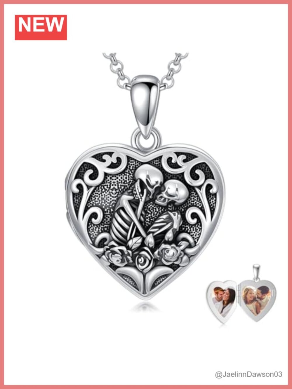 Personalized Heart Locket Necklace 925 Sterling Silver Custom Photo Gift for